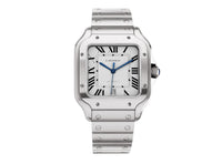 SANTOS DE CARTIER WATCH WHITE 
Large model, automatic movement, steel, interchangeable metal bracelet.